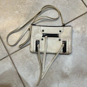 Botkier Logan Cream and Pink Snakeskin Small Crossbody Bag Purse